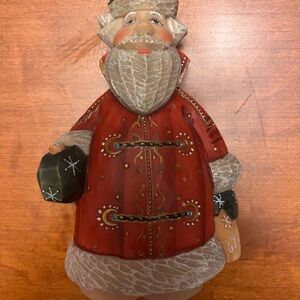 G. DeBrekht Festive Santa Claus Figurine - Red and Gray Russia missing piece